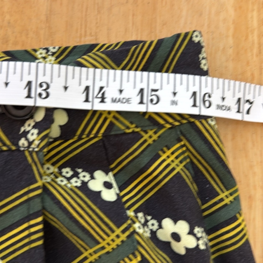 Urban Outfitters Plaid Floral Emerson Print Pleated Wrap Mini Skirt Size Large - Picture 10 of 11
